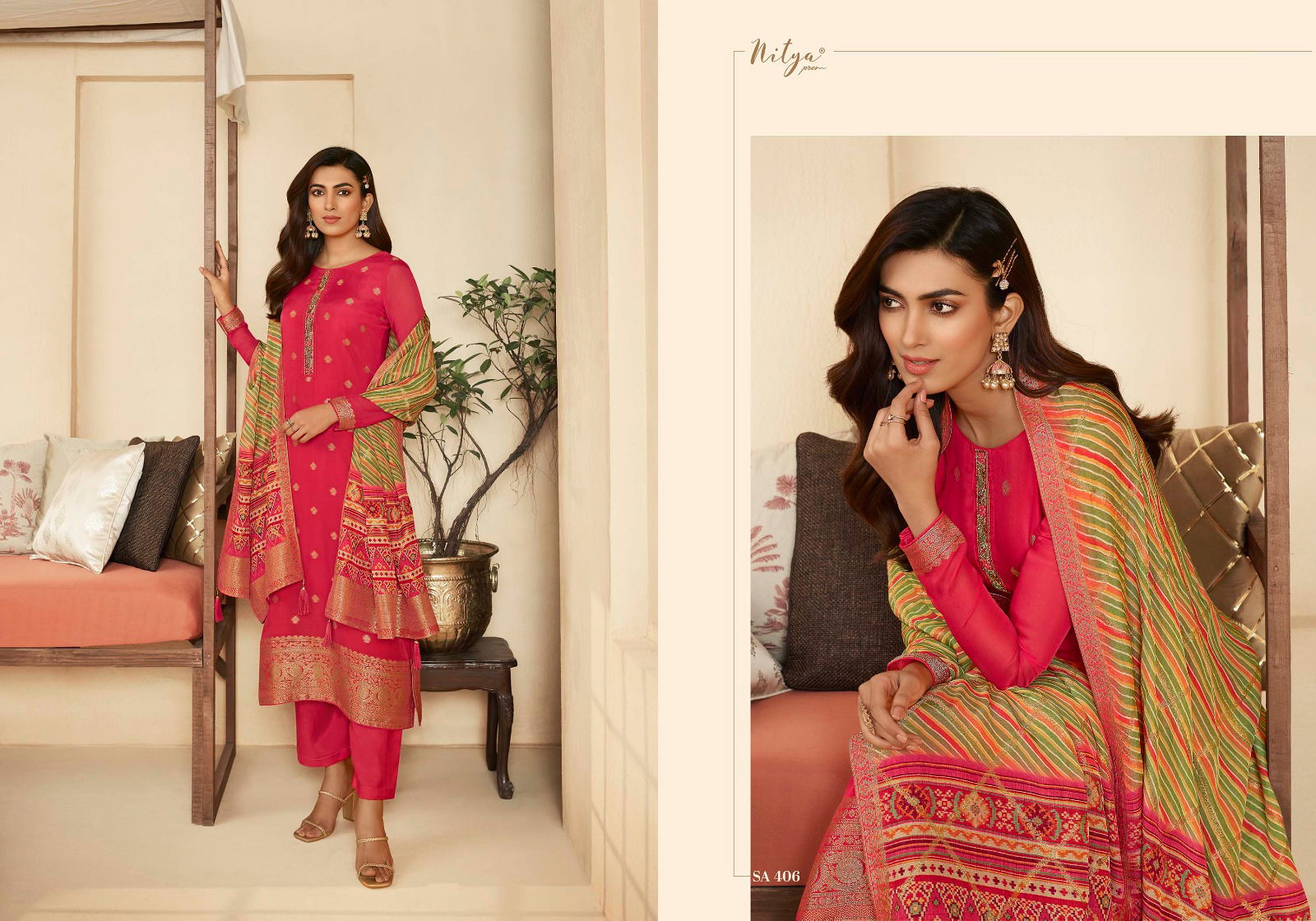 Saira Vol 4 Organza Jaquard  Designer Suit Catalog